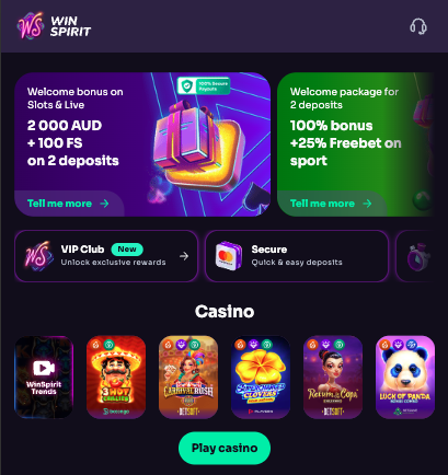 WinSpirit casino app download