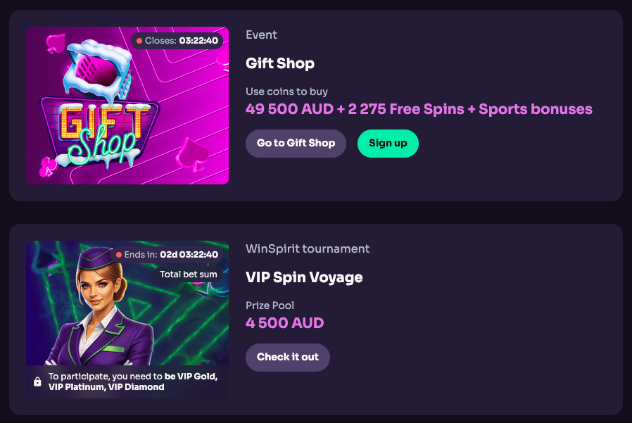 WinSpirit no deposit bonus